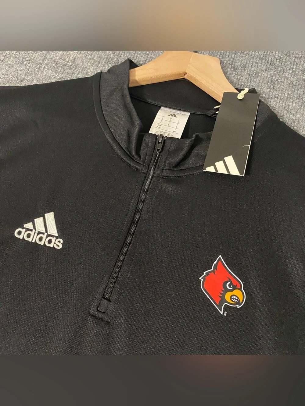 Adidas Louisville Cardinals Entrada 22 Training 1/4 Zip Pullover Mens L NWT